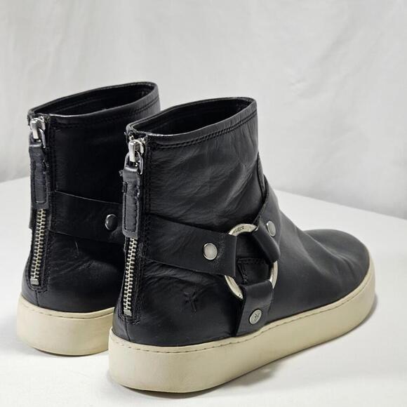 Frye Lena Harness Bootie Black Leather Back Zip Women's Size US 9 M - Picture 8 of 12